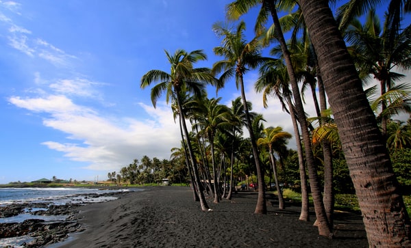 Punaluu Black Sand Beach, Hawaii Island
