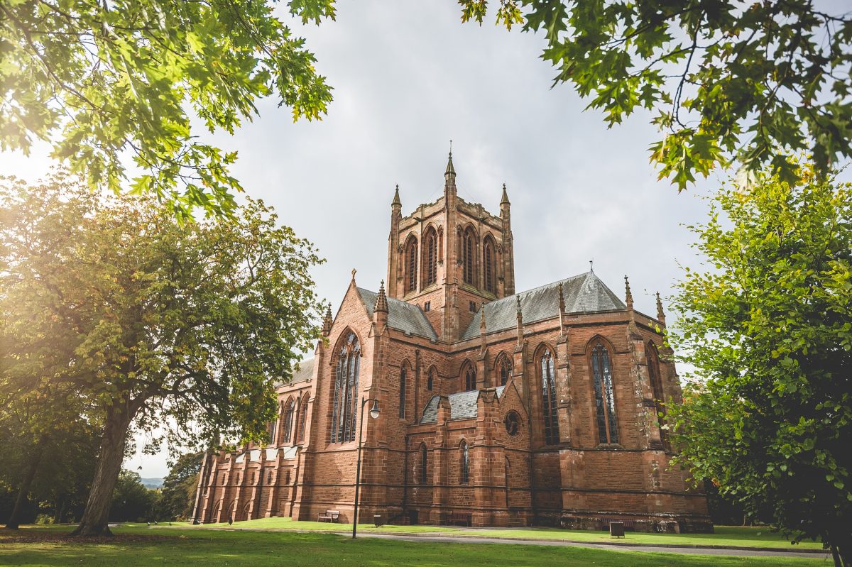 A photo of The Easterbrook Hall and Crichton Memorial Church, two stunning examples of architecture in Dumfries, Scotland, with the hall being a popular venue for events and concerts, and the church being a peaceful place to visit